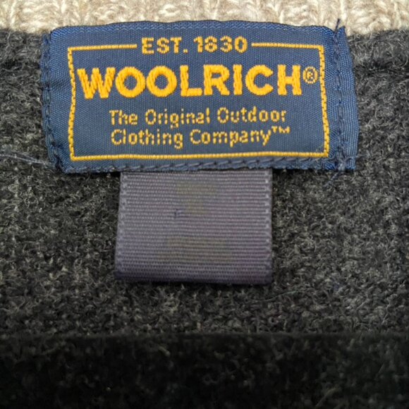 Woolrich Chunky Knit Sweater Men's XL Lambswool Full Zip Charcoal Gray Winter - Picture 9 of 12